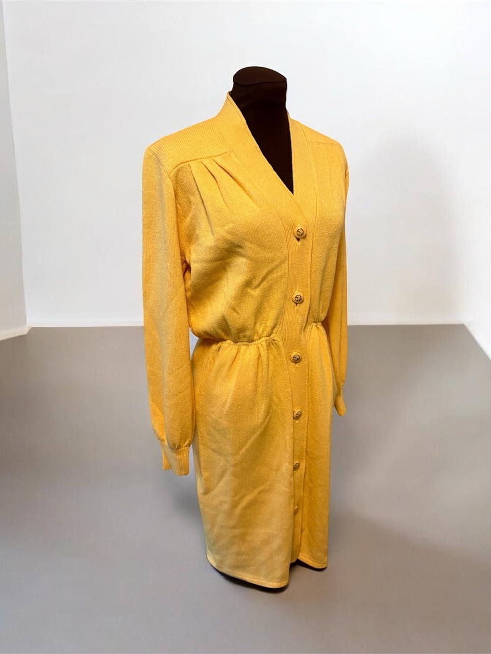 Vintage St. John by Marie Gray Santana Knit Butter Yellow Dress size 2 - Picture 16 of 16